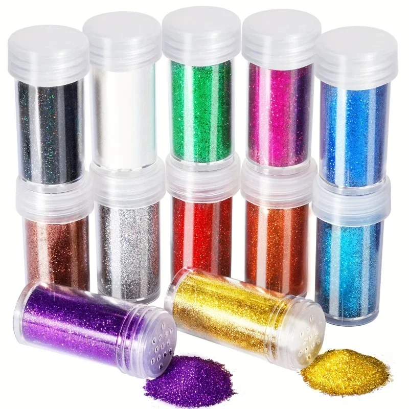 Resin Glitter Pack - Paquete de 12 Frascos de Polvo