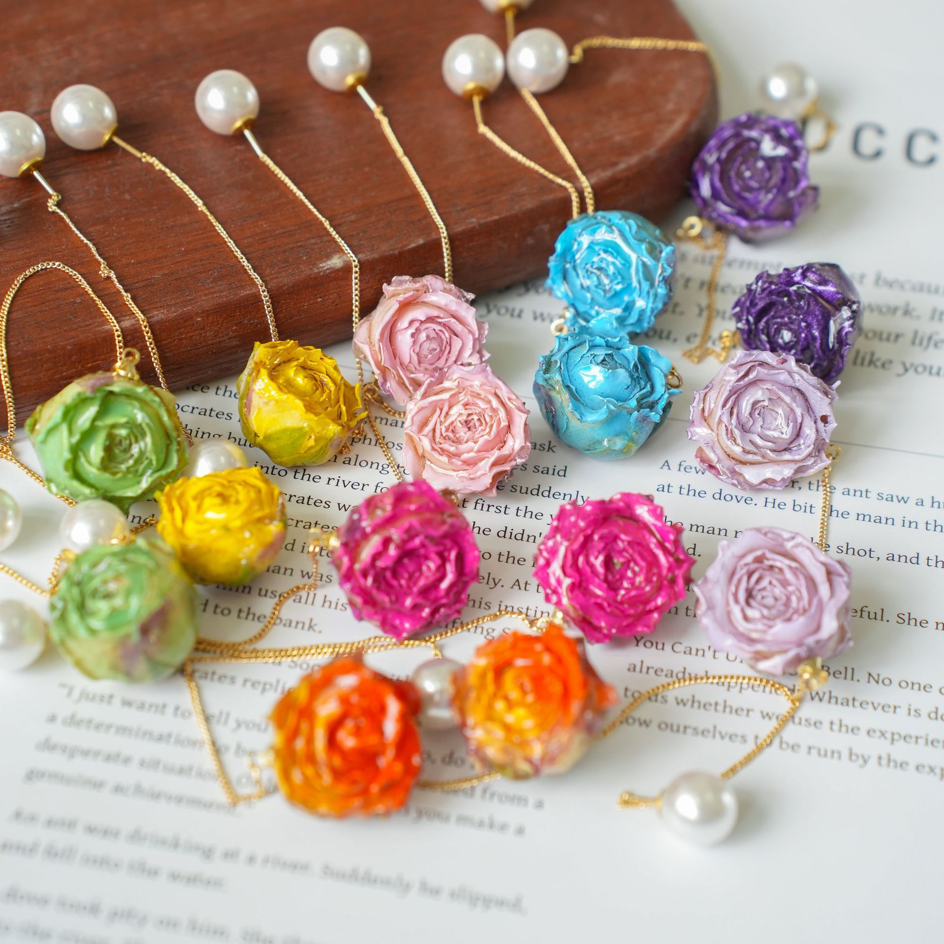 Flower Preservation Resin - Pendientes Largos Elegantes de la Serie