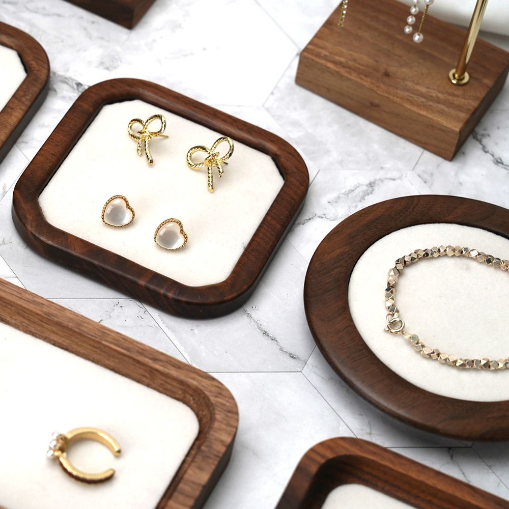 Wood Ring Blank - Bandeja de madera con diseño geométrico